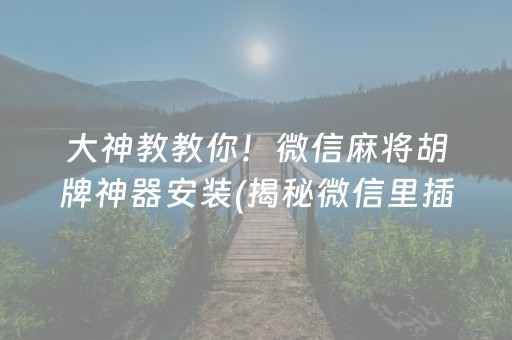 大神教教你！微信麻将胡牌神器安装(揭秘微信里插件下载)