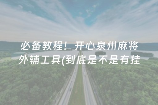 必备教程！开心泉州麻将外辅工具(到底是不是有挂)