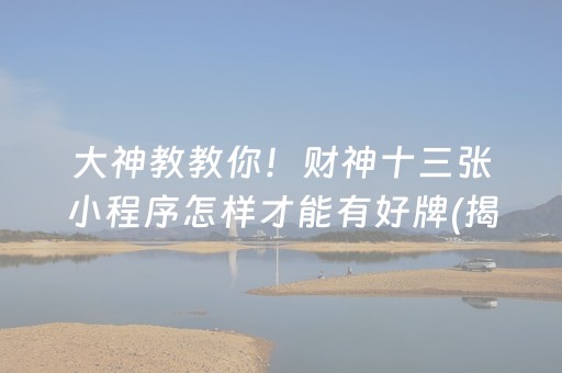 大神教教你！财神十三张小程序怎样才能有好牌(揭秘手机上辅牌器)