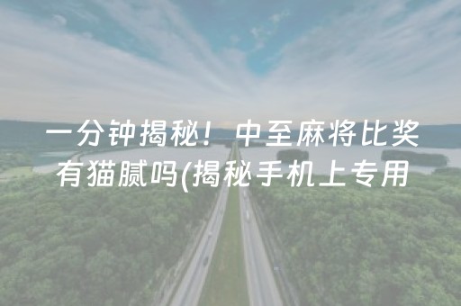 一分钟揭秘！中至麻将比奖有猫腻吗(揭秘手机上专用神器)