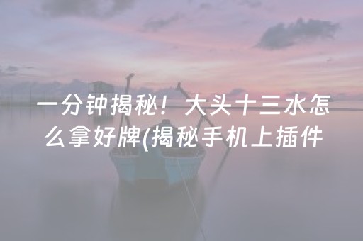 一分钟揭秘！大头十三水怎么拿好牌(揭秘手机上插件下载)