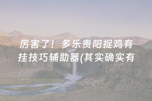厉害了！多乐贵阳捉鸡有挂技巧辅助器(其实确实有挂)