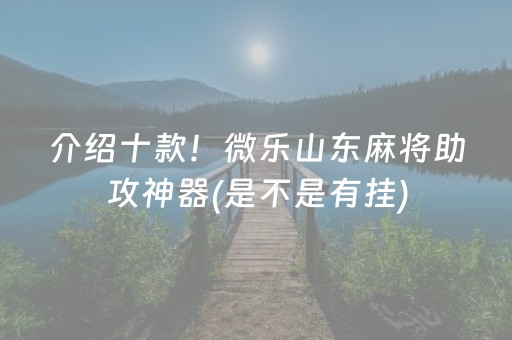 介绍十款！微乐山东麻将助攻神器(是不是有挂)