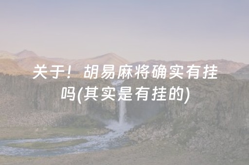 关于！胡易麻将确实有挂吗(其实是有挂的)