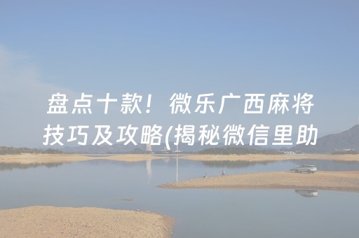 盘点十款！微乐广西麻将技巧及攻略(揭秘微信里助攻神器)