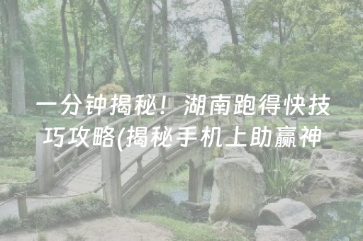 一分钟揭秘！湖南跑得快技巧攻略(揭秘手机上助赢神器)