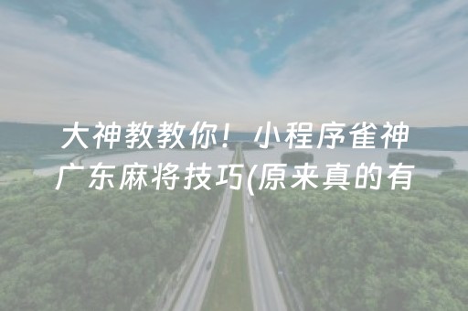 大神教教你！小程序雀神广东麻将技巧(原来真的有挂呢)