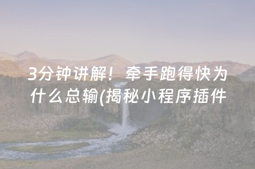 3分钟讲解！牵手跑得快为什么总输(揭秘小程序插件免费)