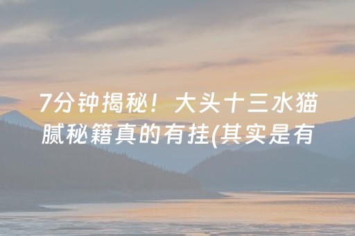 7分钟揭秘！大头十三水猫腻秘籍真的有挂(其实是有挂的)