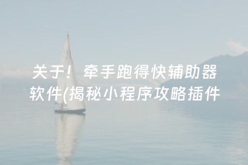 关于！牵手跑得快辅助器软件(揭秘小程序攻略插件)