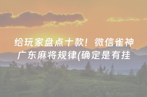 给玩家盘点十款！微信雀神广东麻将规律(确定是有挂)
