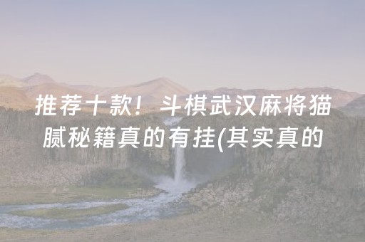 推荐十款！斗棋武汉麻将猫腻秘籍真的有挂(其实真的有挂)