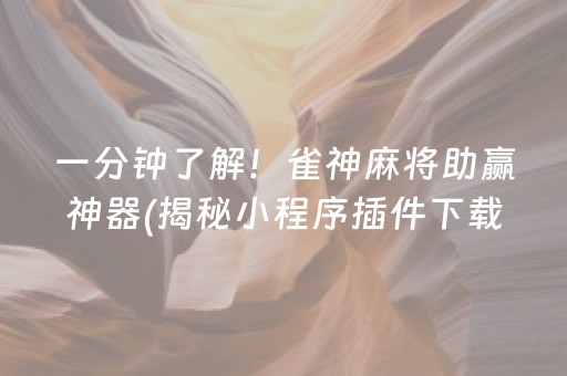 一分钟了解！雀神麻将助赢神器(揭秘小程序插件下载)
