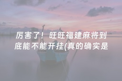 厉害了！旺旺福建麻将到底能不能开挂(真的确实是有挂)