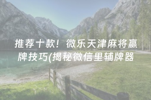 推荐十款！微乐天津麻将赢牌技巧(揭秘微信里辅牌器)