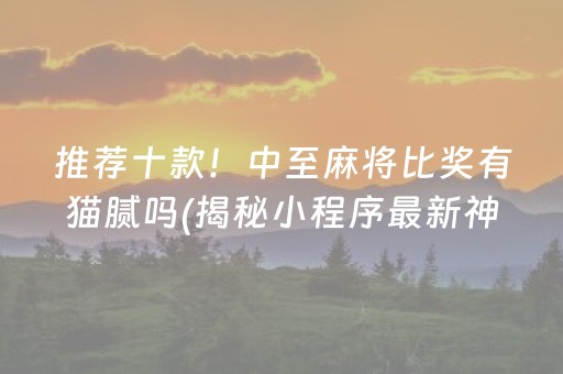推荐十款！中至麻将比奖有猫腻吗(揭秘小程序最新神器下载)