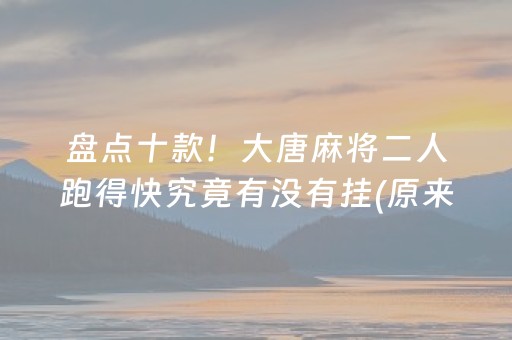 盘点十款！大唐麻将二人跑得快究竟有没有挂(原来真的有挂)