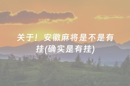 关于！安徽麻将是不是有挂(确实是有挂)