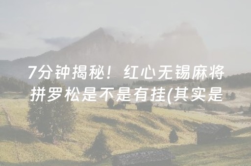 7分钟揭秘！红心无锡麻将拼罗松是不是有挂(其实是有挂确实有挂)