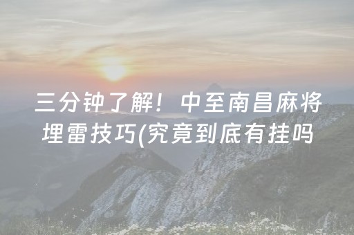 三分钟了解！中至南昌麻将埋雷技巧(究竟到底有挂吗)