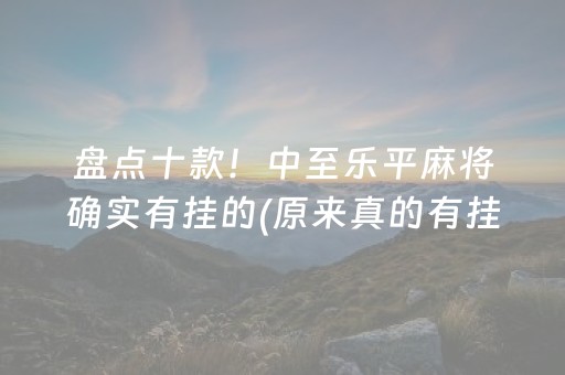 盘点十款！中至乐平麻将确实有挂的(原来真的有挂呢)