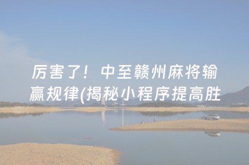 厉害了！中至赣州麻将输赢规律(揭秘小程序提高胜率)