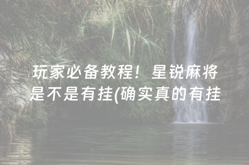 玩家必备教程！星锐麻将是不是有挂(确实真的有挂)