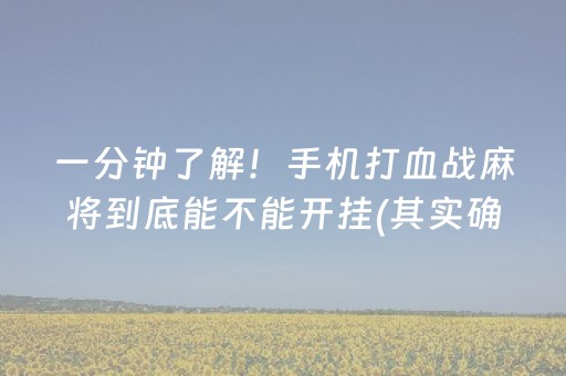 一分钟了解！手机打血战麻将到底能不能开挂(其实确实有挂)