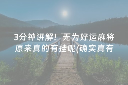 3分钟讲解！无为好运麻将原来真的有挂呢(确实真有挂)