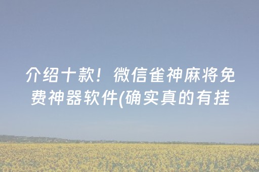 介绍十款！微信雀神麻将免费神器软件(确实真的有挂)