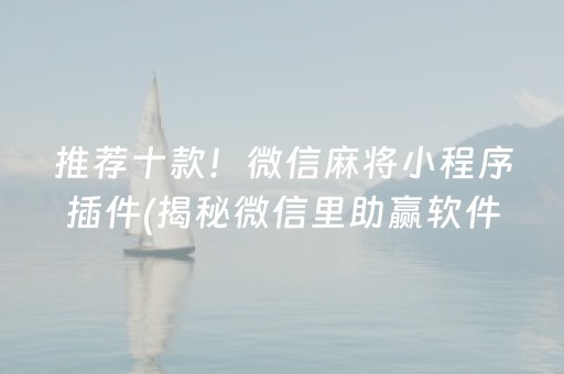 推荐十款！微信麻将小程序插件(揭秘微信里助赢软件)