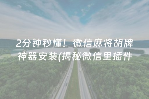 2分钟秒懂！微信麻将胡牌神器安装(揭秘微信里插件免费)