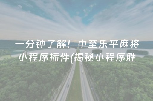 一分钟了解！中至乐平麻将小程序插件(揭秘小程序胜率到哪调)