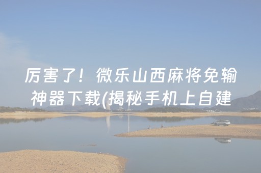 厉害了！微乐山西麻将免输神器下载(揭秘手机上自建房怎么赢)