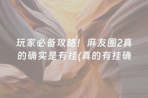 玩家必备攻略！麻友圈2真的确实是有挂(真的有挂确实有挂)