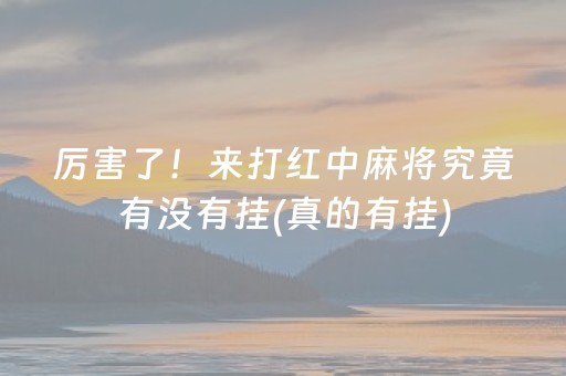 厉害了！来打红中麻将究竟有没有挂(真的有挂)