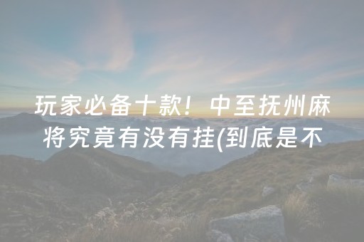 玩家必备十款！中至抚州麻将究竟有没有挂(到底是不是有挂)