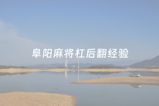 阜阳麻将杠后翻经验（阜阳麻将杠后牌是什么意思）