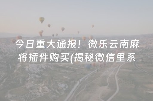 今日重大通报！微乐云南麻将插件购买(揭秘微信里系统发好牌)