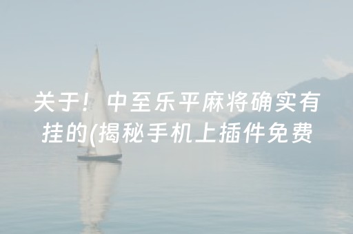 关于！中至乐平麻将确实有挂的(揭秘手机上插件免费)