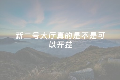 新二号大厅真的是不是可以开挂（新二号大厅怎么能赢）