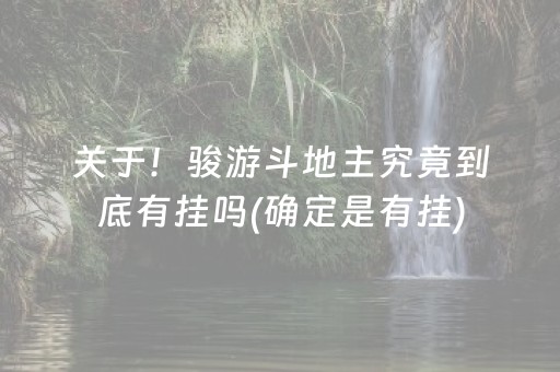 关于！骏游斗地主究竟到底有挂吗(确定是有挂)