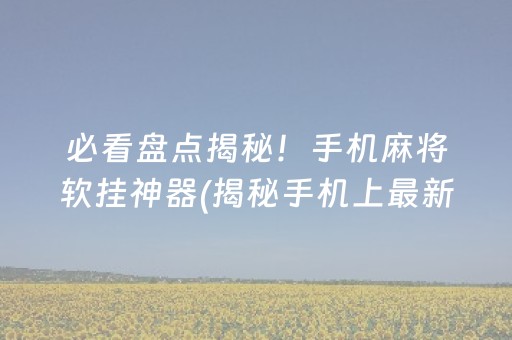 必看盘点揭秘！手机麻将软挂神器(揭秘手机上最新神器下载)
