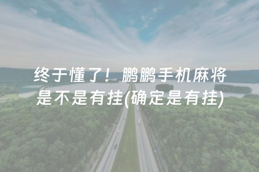 终于懂了！鹏鹏手机麻将是不是有挂(确定是有挂)