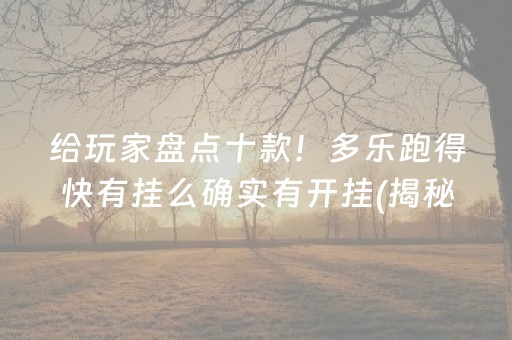 给玩家盘点十款！多乐跑得快有挂么确实有开挂(揭秘微信里助赢软件)