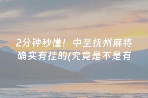 2分钟秒懂！中至抚州麻将确实有挂的(究竟是不是有挂)
