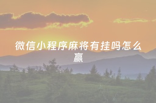 微信小程序麻将有挂吗怎么赢（小程序里的麻将有挂吗?）