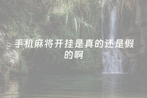 手机麻将开挂是真的还是假的啊（手机麻将开挂是真的吗）