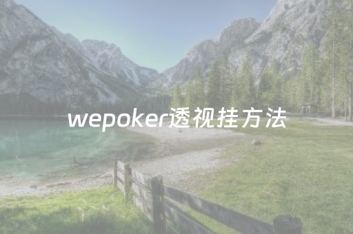 wepoker透视挂方法（wepoker透视真的假的）