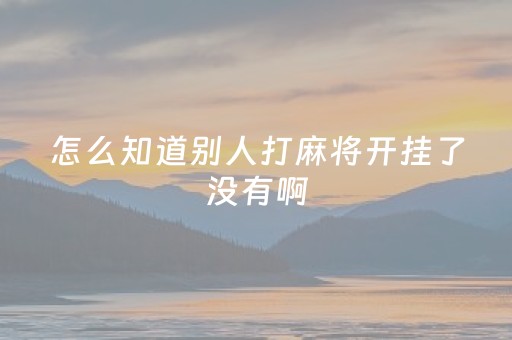 怎么知道别人打麻将开挂了没有啊（怎样看出别人玩麻将开挂）